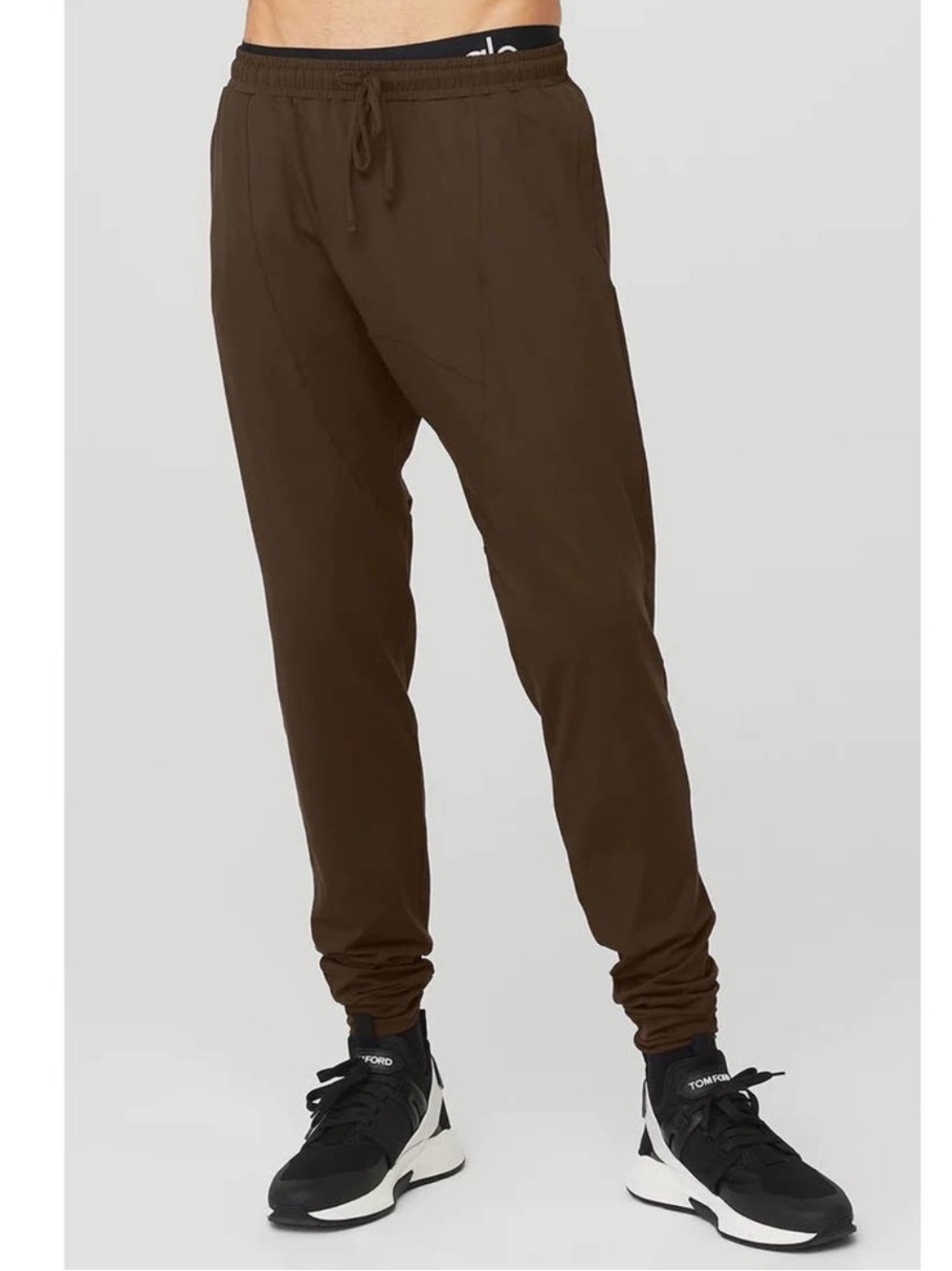 ALO Yoga Men’s Conquer Revitalize Pant Drop Crotch Brown Expresso Baggy - Picture 3 of 14